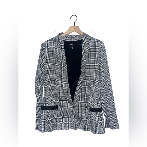 PAIGE Karissa Houndstooth Check Blazer Black/White Size Small - Picture 5 of 14